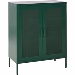 Mobile moderno in metallo con 2 ante trasparenti. Questo versatile armadietto in acciaio laminato a freddo con ante trasparen ...