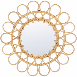 Moderno specchio a raggiera con cornice in rattan. Rinnovare il look della casa con accessori semplici ma d'effetto è sempre  ...