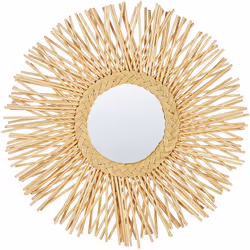 Moderno specchio a raggiera con cornice in rattan. Rendi più confortevole il salotto con questo splendido specchio da parete ...
