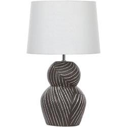 Lampada da tavolo in ceramica paralume in tessuto nero 63 cm comodino classico Guapore