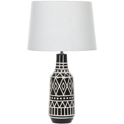 Lampada da tavolo nera in ceramica illuminazione da comodino 68 cm Shabelle