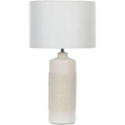 Beliani - Lampada da tavolo in ceramica paralume in tessuto bianco sporco 58 cm comodino classico Anseba