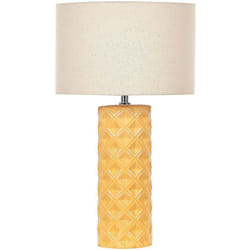 Lampada da Tavolo in Ceramica Gialla 49 cm Motivo Geometrico Balonne