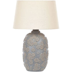 Beliani - Lampada da tavolo in ceramica grigia e beige 46 cm con paralume Ferrey