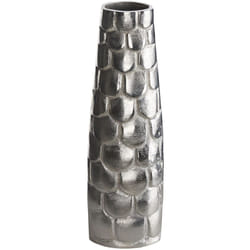 Vaso di fiori argento in alluminio con motivo decorativo metallico Sukhothai