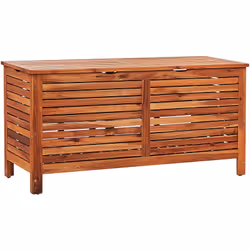 Elegante cesta per accessori da giardino in legno d'acacia. Questa solida cassapanca è il complemento perfetto per il giardin ...