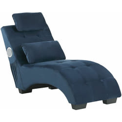 Beliani - Chaise Longue in Velluto blu con Altoparlante Bluetooth Simorre