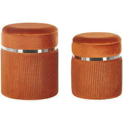 Set di 2 pouf in velluto arancione Camdenton