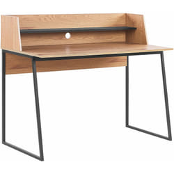 Scrivania in mdf legno chiaro struttura in metallo nero 120 x 59 cm casa ufficio Gorus
