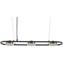 Beliani - Lampada a sospensione moderna led integrato 3 luci lampadario a binario metallo nero e ottone Mali