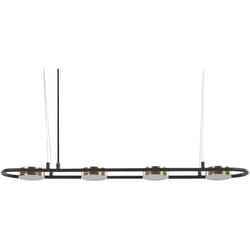 Beliani - Lampada a sospensione moderna led integrato 4 luci lampadario a binario metallo nero e ottone Mali