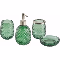 Accessori da bagno assortiti. Dona un tocco personale alla casa con questo set di 4 accessori bagno. Composto da un portaspaz ...