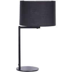 Lampada da tavolo abat jour luce comodino base metallo nera soggiorno camera da letto Baldwin