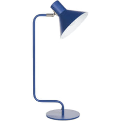 Beliani - Lampada da tavolo abat jour luce comodino base metallo conica blu scuro soggiorno camera da letto Rimava