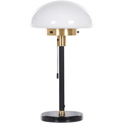 Beliani - Lampada da tavolo abat jour emisfero con base in metallo soggiorno camera da letto nero e oro Minija