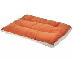 Cuccia animali letto per cani lettino gatti velluto arancione con nappe 90 x 60 cm Ergani