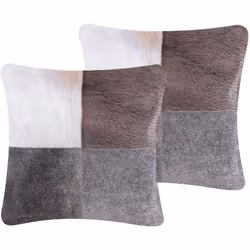 Coppia di cuscini decorativi in pelle patchwork. Arreda ogni ambiente con stile, con questo set di 2 cuscini decorativi patch ...