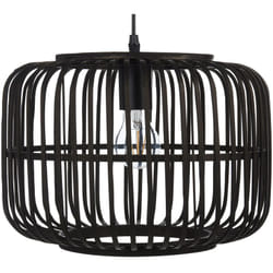 Lampadario a sospensione legno di bambù nero 128 cm lampadario a gabbia boho Macheke