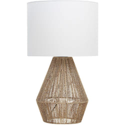Beliani - Lampada da tavolo carta intrecciata fatta a mano bianco e naturale 52 cm Malewa