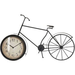 Orologio da tavolo in metallo nero 37 cm a forma di bicicletta Lillo