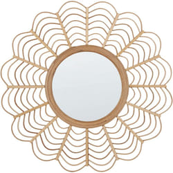 Beliani - Specchio da parete decorativo cornice in rattan naturale ø 60 cm Tumbit