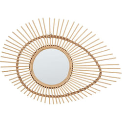 Beliani - Specchio da parete decorativo cornice in legno di bambù 63 x 35 cm Bario