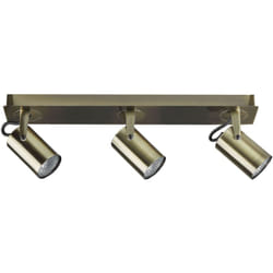 Plafoniera industriale in metallo 3 fuochi orientabili ottone Klip