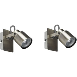 Beliani - Set di 2 lampade da parete faretti in metallo argento Bonte