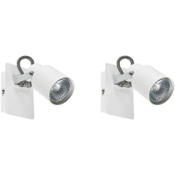 Beliani - Set di 2 lampade da parete faretti in metallo bianco Bonte