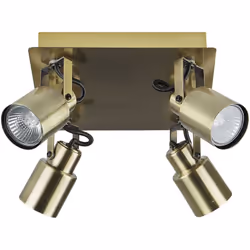 Lampada da soffitto con faretti in metallo su binario quadrato. Illumina il soggiorno o ingresso con classe, con questa plafo ...