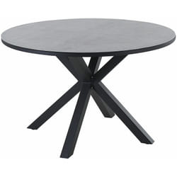 Tavolo da giardino in alluminio e vetro nero e grigio ⌀ 120 cm Maletto