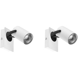 Beliani - Set di 2 lampade da parete in metallo con paralume regolabile bianco Klip