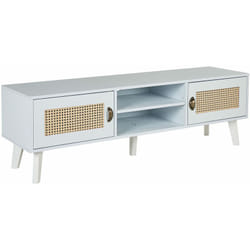 Beliani - Mobile tv 2 ante 2 scaffali in mdf colore bianco e beige Parton