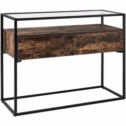 Funzionale console con 2 cassetti. Rinnova ogni ambiente con questo elegante tavolino in legno scuro. Ideale per il soggiorno ...