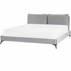 Elegante letto grande in velluto. Porta l'eleganza in camera da letto con questo letto con rete a doghe dal design classico.  ...