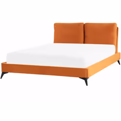 Elegante letto grande in velluto. Porta l'eleganza in camera da letto con questo letto con rete a doghe dal design classico. ...