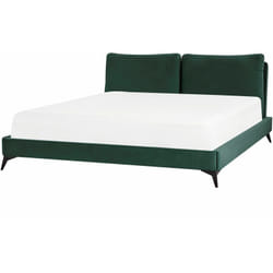 Beliani - Letto imbottito moderno in velluto verde 180 x 200 cm Melle
