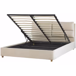 Letto grande con contenitore in velluto. Porta lo stile contemporaneo in camera da letto con questo letto con rete a doghe in ...
