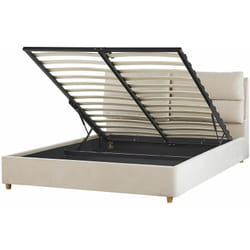 Letto matrimoniale con contenitore velluto beige 160 x 200 cm Batilly