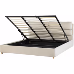 Letto grande con contenitore in velluto. Porta lo stile contemporaneo in camera da letto con questo letto con rete a doghe in ...