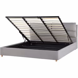 Letto grande con contenitore in velluto. Porta lo stile contemporaneo in camera da letto con questo letto con rete a doghe in ...