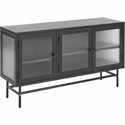 Elegante madia con tre ante in vetro e metallo. Questa preziosa credenza combina alla perfezione design elegante e stile indu ...