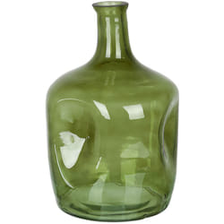 Beliani - Vaso decorativo per fiori 30 cm in vetro fatto a mano collo stretto verde oliva Kerala