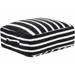 Pouf quadrato in cotone stile boho ⌀ 50 cm di colore bianco e nero Tifelt