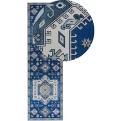 Beliani - Tappeto moderno passatoia corridoio motivo geometrico 60 x 200 cm blu Parvakadli