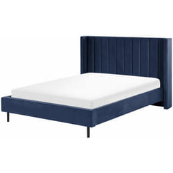 Letto matrimoniale con doghe 140 x 200 cm velluto blu marino Villette