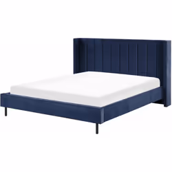 Elegante letto matrimoniale in velluto. Porta l'eleganza in camera da letto con questo letto con rete a doghe dal design cont ...