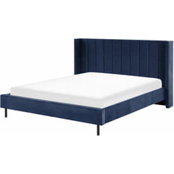 Letto matrimoniale con doghe 180 x 200 cm velluto blu marino Villette