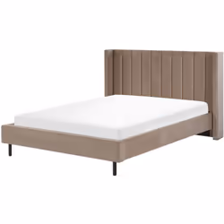 Elegante letto matrimoniale in velluto. Porta l'eleganza in camera da letto con questo letto con rete a doghe dal design cont ...