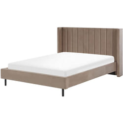 Letto matrimoniale con doghe 160 x 200 cm velluto tortora Villette